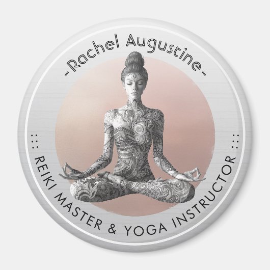 Yoga Meditatie Instructeur Reiki Master Lotus Pose Magneet (Voorkant)