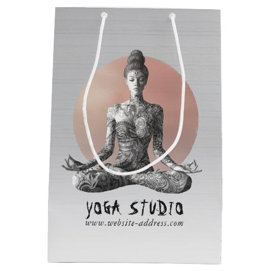 Yoga Meditatie Instructeur Reiki Master Lotus Pose Medium Cadeauzakje (Achterkant)