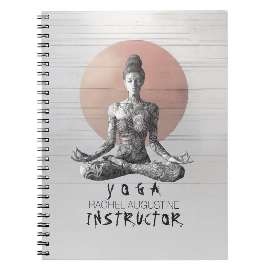 Yoga Meditatie Instructeur Reiki Master Lotus Pose Notitieboek (Voorkant)