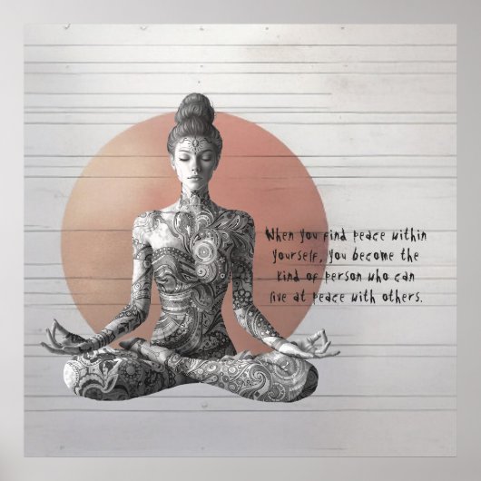 Yoga Meditatie Instructeur Reiki Master Lotus Pose Poster (Voorkant)