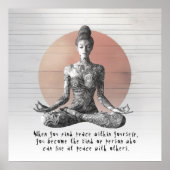 Yoga Meditatie Instructeur Reiki Master Lotus Pose Poster (Voorkant)