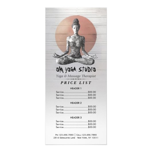 Yoga Meditatie Instructeur Reiki Master Lotus Pose Reclamekaart (Voorkant)