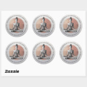 Yoga Meditatie Instructeur Reiki Master Lotus Pose Ronde Sticker (Vel)