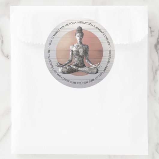 Yoga Meditatie Instructeur Reiki Master Lotus Pose Ronde Sticker (Tas)