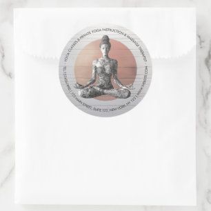 Yoga Meditatie Instructeur Reiki Master Lotus Pose Ronde Sticker
