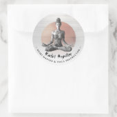 Yoga Meditatie Instructeur Reiki Master Lotus Pose Ronde Sticker (Tas)