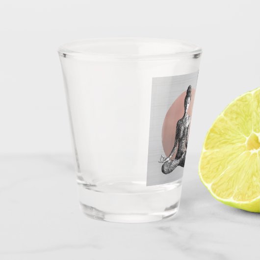 Yoga Meditatie Instructeur Reiki Master Lotus Pose Shot Glas (Links)
