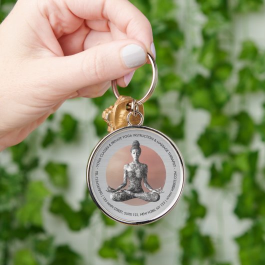 Yoga Meditatie Instructeur Reiki Master Lotus Pose Sleutelhanger (Hand)