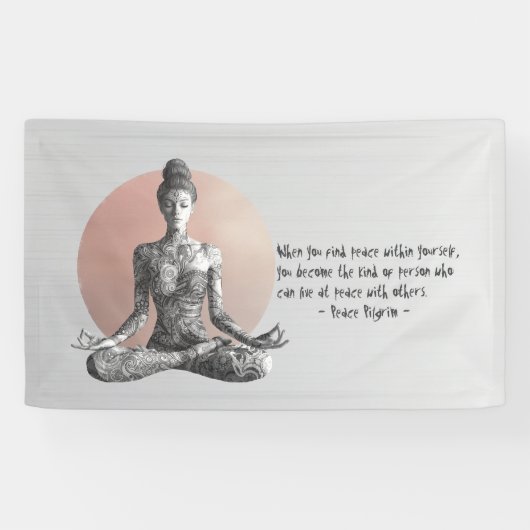 Yoga Meditatie Instructeur Reiki Master Lotus Pose Spandoek (Horizontaal)