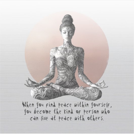 Yoga Meditatie Instructeur Reiki Master Lotus Pose Sticker (Voorkant)