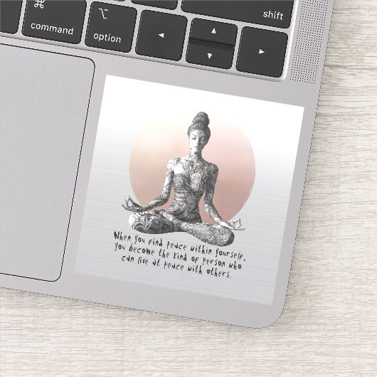 Yoga Meditatie Instructeur Reiki Master Lotus Pose Sticker (Detail)