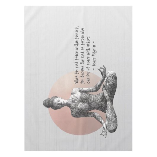 Yoga Meditatie Instructeur Reiki Master Lotus Pose Tafelkleed (Voorkant)