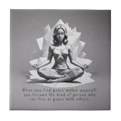 Yoga Meditatie Instructeur Reiki Master Lotus Pose Tegeltje (Voorkant)