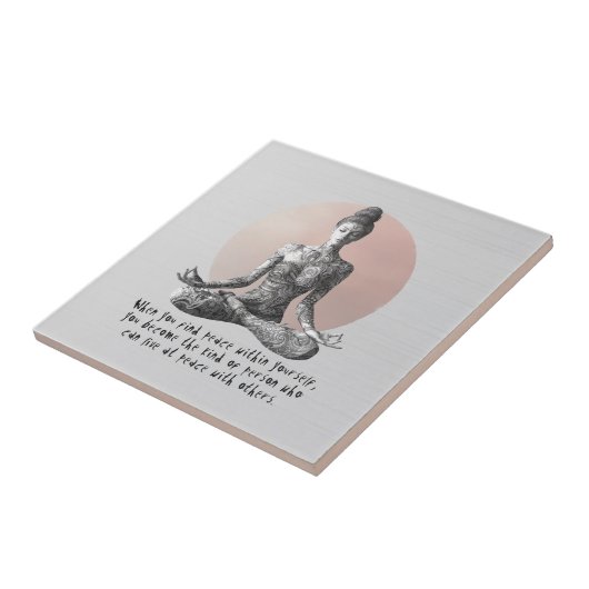 Yoga Meditatie Instructeur Reiki Master Lotus Pose Tegeltje (Zijkant)