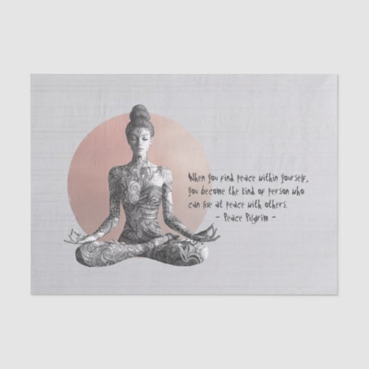 Yoga Meditatie Instructeur Reiki Master Lotus Pose Tissuepapier (Voorkant)