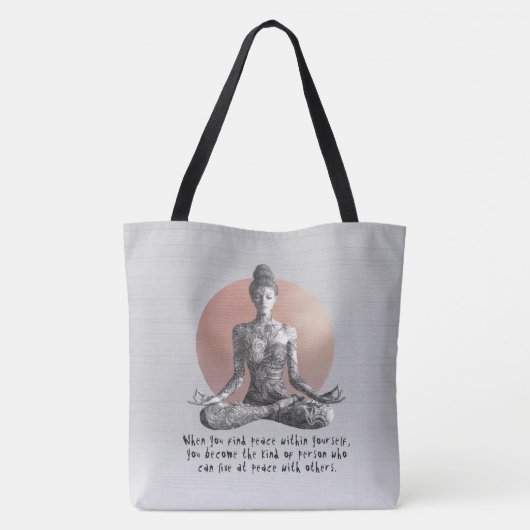 Yoga Meditatie Instructeur Reiki Master Lotus Pose Tote Bag (Achterkant)