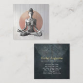 Yoga Meditatie Instructeur Reiki Master Lotus Pose Vierkante Visitekaartje (Voorkant / Achterkant)