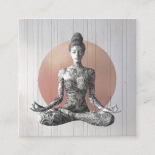 Yoga Meditatie Instructeur Reiki Master Lotus Pose Vierkante Visitekaartje