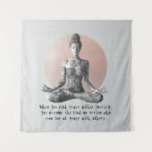 Yoga Meditatie Instructeur Reiki Master Lotus Pose Wandkleed (Voorkant)