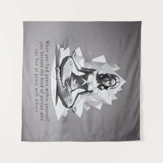 Yoga Meditatie Instructeur Reiki Master Lotus Pose Wandkleed (Voorkant (horizontaal))