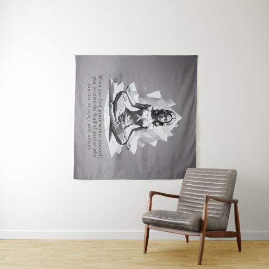 Yoga Meditatie Instructeur Reiki Master Lotus Pose Wandkleed (In Situ (horizontaal))