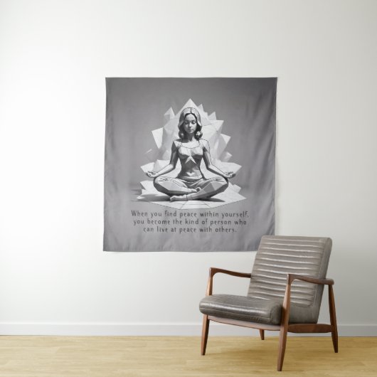 Yoga Meditatie Instructeur Reiki Master Lotus Pose Wandkleed (In situ)