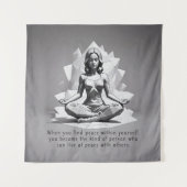 Yoga Meditatie Instructeur Reiki Master Lotus Pose Wandkleed (Voorkant)