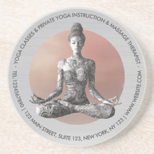 Yoga Meditatie Instructeur Reiki Master Lotus Pose Zandsteen Onderzetter