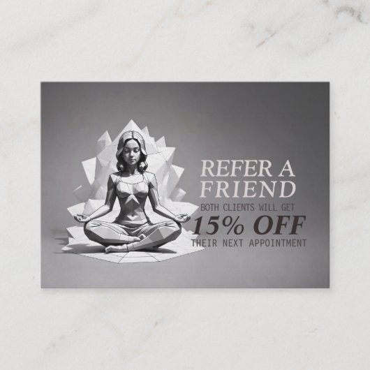 Yoga Meditatie Instructeur Reiki Master Low Poly Aanbevelingskaartje (Voorkant)