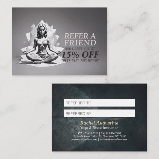 Yoga Meditatie Instructeur Reiki Master Low Poly Aanbevelingskaartje (Voorkant / Achterkant)