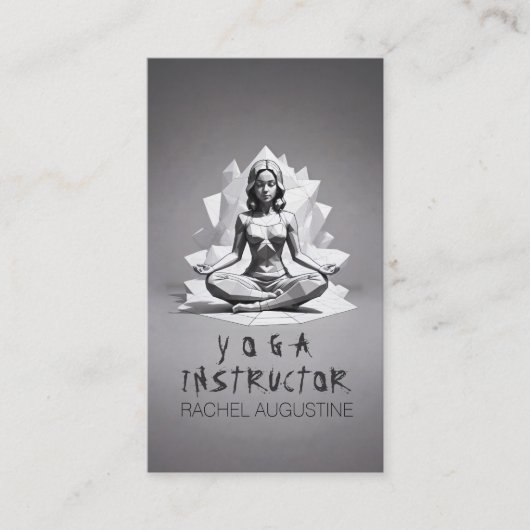 Yoga Meditatie Instructeur Reiki Master Low Poly Afsprakenkaartje (Voorkant)