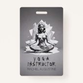Yoga Meditatie Instructeur Reiki Master Low Poly Badge (Voorkant)