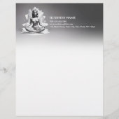 Yoga Meditatie Instructeur Reiki Master Low Poly Briefhoofd (Voorkant)