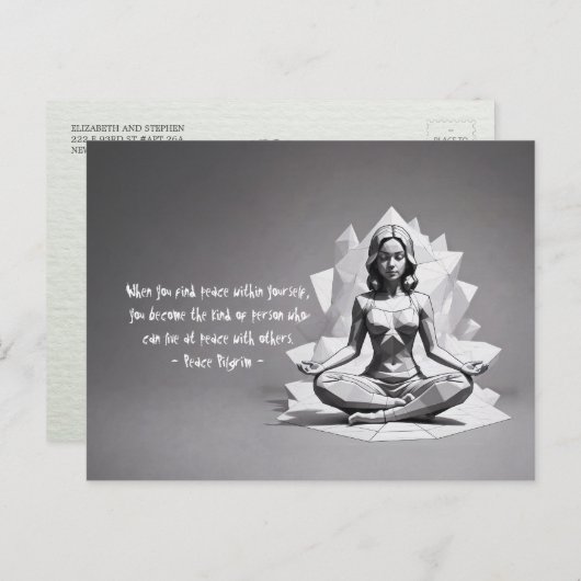 Yoga Meditatie Instructeur Reiki Master Low Poly Briefkaart (Voorkant / Achterkant)