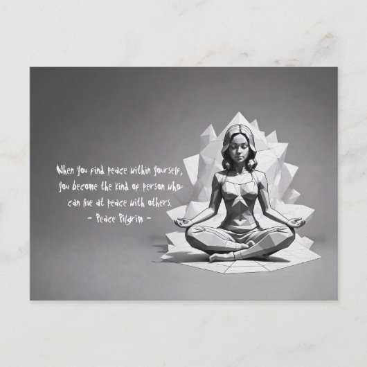 Yoga Meditatie Instructeur Reiki Master Low Poly Briefkaart (Voorkant)