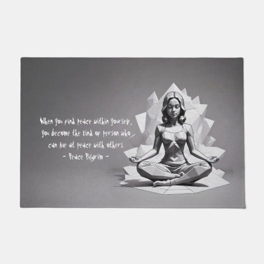 Yoga Meditatie Instructeur Reiki Master Low Poly Deurmat (Voorkant)