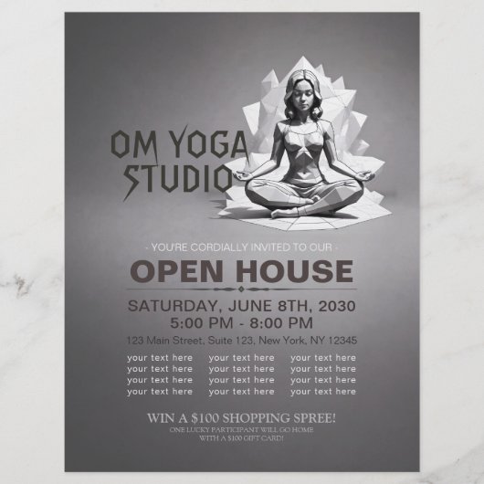 Yoga Meditatie Instructeur Reiki Master Low Poly Flyer (Voorkant)
