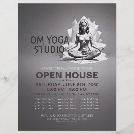 Yoga Meditatie Instructeur Reiki Master Low Poly Flyer (Voorkant)