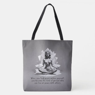 Yoga Meditatie Instructeur Reiki Master Low Poly Tote Bag