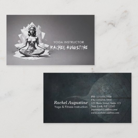 Yoga Meditatie Instructeur Reiki Master Low Poly Visitekaartje (Voorkant / Achterkant)
