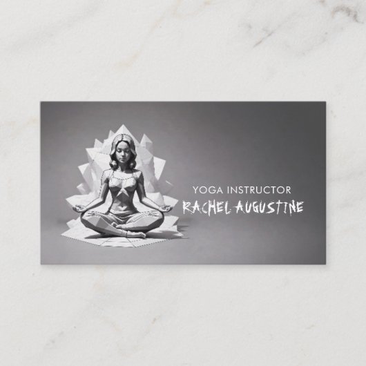 Yoga Meditatie Instructeur Reiki Master Low Poly Visitekaartje (Voorkant)