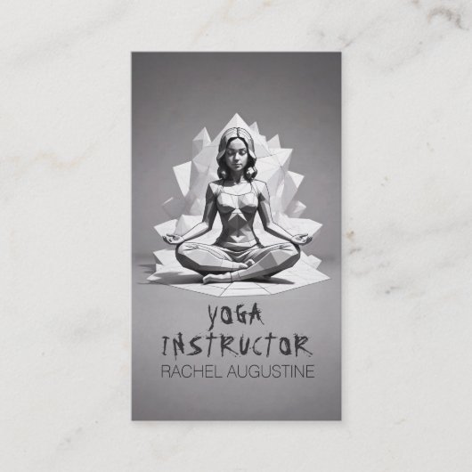 Yoga Meditatie Instructeur Reiki Master Low Poly Visitekaartje (Voorkant)