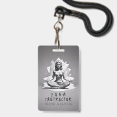 Yoga Meditatie Instructeur Reiki Meester Low Poly Badge (Voorzijde met lanyard)