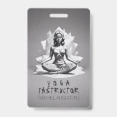 Yoga Meditatie Instructeur Reiki Meester Low Poly Badge (Achterkant)