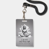 Yoga Meditatie Instructeur Reiki Meester Low Poly Badge (Achterkant met lanyard)