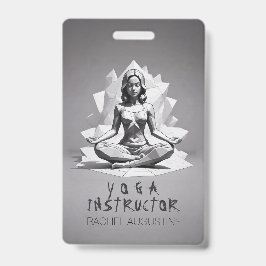 Yoga Meditatie Instructeur Reiki Meester Low Poly Badge