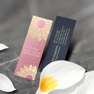 Yoga Meditatie Instructeur Roze Goud Mandala Lotus Mini Visitekaartje