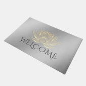 YOGA-Meditatie-instructeur Welkom Chic Gold Lotus Deurmat (Schuin)