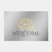 YOGA-Meditatie-instructeur Welkom Chic Gold Lotus Deurmat (Voorkant)