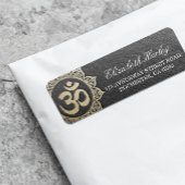 YOGA-Meditatie-instructeur Zwart & Gold OM Mandala Etiket